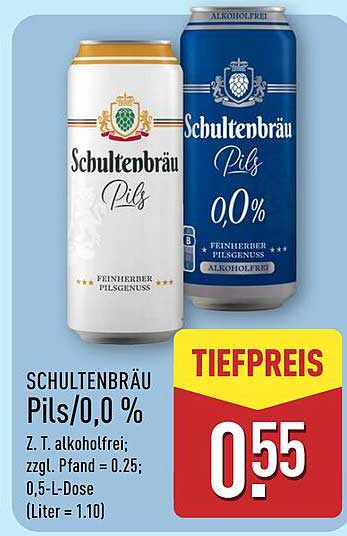 Schultenbräu Pils 0,0 % - Alkohol freier Genuss
