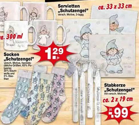 Schutzengel-Serie: Servietten, Socken und Stabkerzen