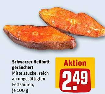 Schwarzer Heilbutt geräuchert - Mittelstücke, reich an ungesättigten Fettsäuren, je 100 g