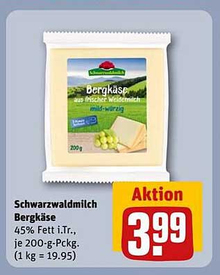 Schwarzwaldmilch Bergkäse 200g – mild-würzig