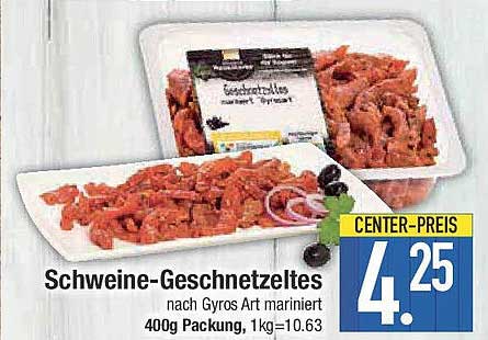Schweine-Geschnetzeltes nach Gyros Art mariniert 400g