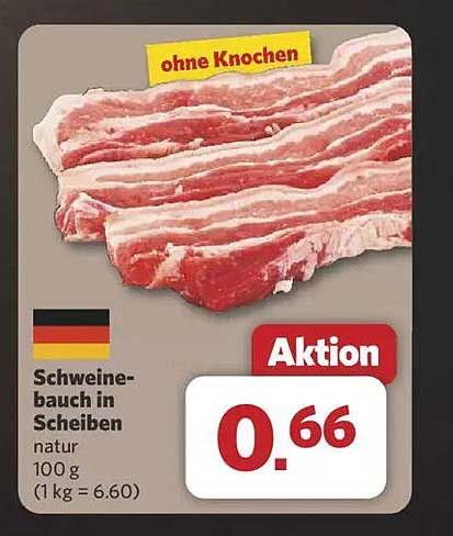 Schweinebauch in Scheiben - Aktion