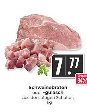 Schweinebraten oder -gulasch aus der saftigen Schulter, 1 kg