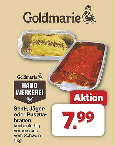 Senf-, Jäger- oder Puszta-Braten kuchenfertig vorbereitet, vom Schwein 1 kg