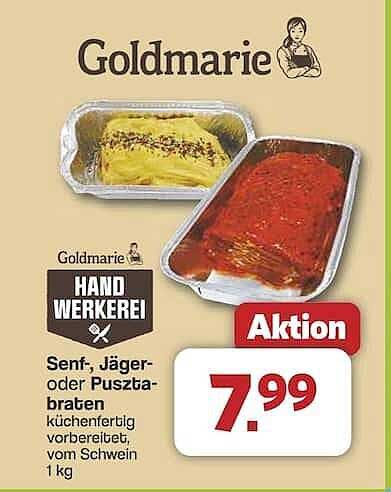 Senf-, Jäger- oder Puszta-Braten küchenfertig vorbereitet, vom Schwein 1 kg