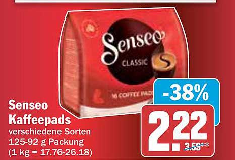 Senseo Kaffeepads verschiedene Sorten 125-92 g Packung