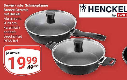 Servier- oder Schmorpfanne Breeze Ceramic mit Deckel, Ø 28 cm
