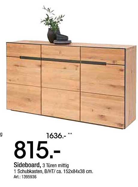 Sideboard, 3 Türen mittig