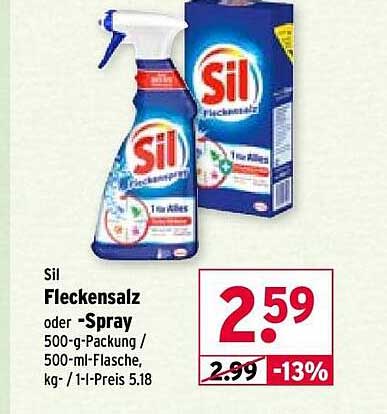 Sil Fleckensalz oder Spray 500-g-Packung / 500-ml-Flasche