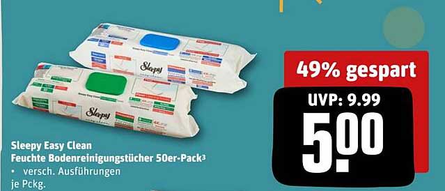 Sleepy Easy Clean Feuchte Bodenerinigungstücher 50er-Pack