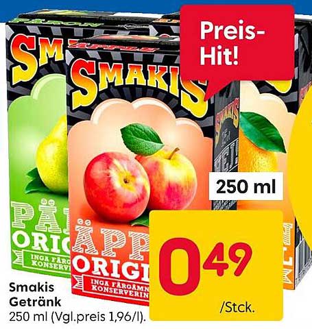 Smakis Getränk 250 ml - Preis-Hit!