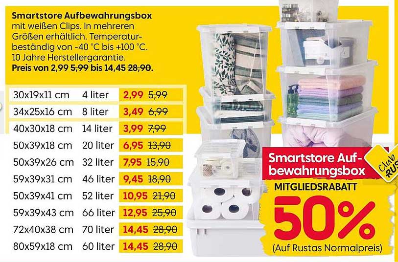 Smartstore Aufbewahrungsbox mit weißen Clips