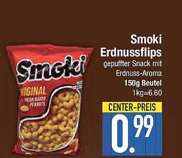 Smoki Erdnussflips 150g Beutel für nur 0,99 €