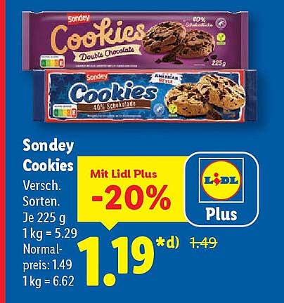 Sondey Cookies - 20% Rabatt auf köstliche Kekse