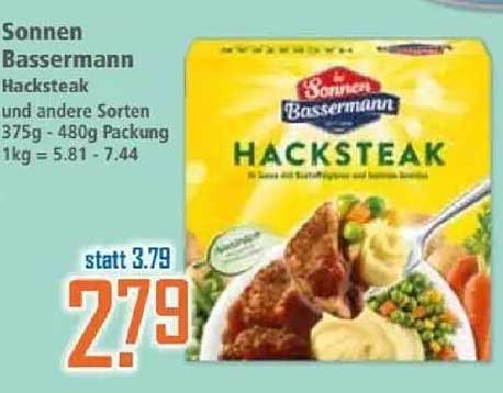Sonnen Bassermann Hacksteak 375g - 480g Packung