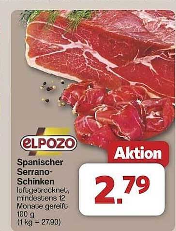 Spanischer Serrano-Schinken ELPOZO 100 g