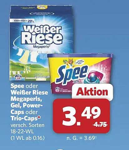Spee oder Weißer Riese Megaperls, Gel, Power-Caps oder Trio-Caps, 18-22 WL