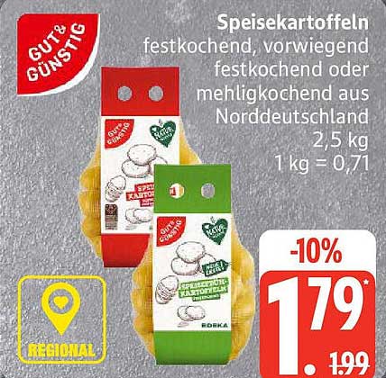 Speisekartoffeln 2,5 kg - festkochend oder mehlkochend