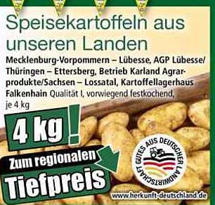 Speisekartoffeln aus unseren Ländern - 4 kg zum regionalen Tiefpreis