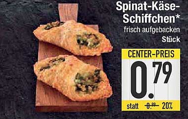 Spinat-Käse-Schiffchen* frisch aufgebacken Stück
