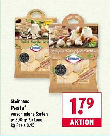 Steinhaus Pasta – Verschiedene Sorten, 200-g-Packung