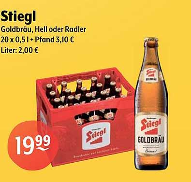 Stiegl Goldbräu, Hell oder Radler – 20er Kasten