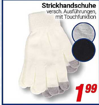 Strickhandschuhe - versch. Ausführungen, mit Touchfunktion