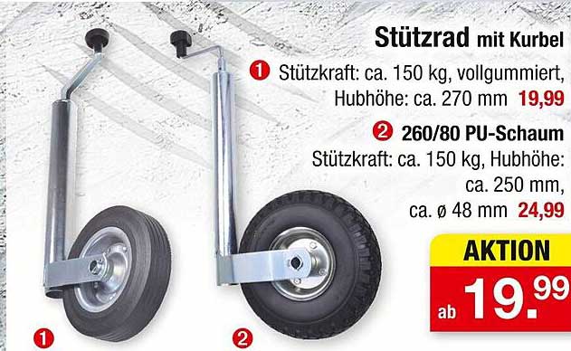 Stützrad mit Kurbel