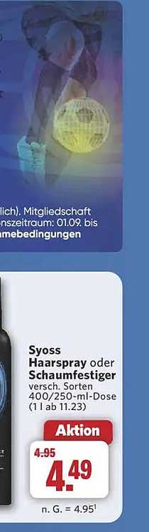 Syoss Haarspray oder Schaumfestiger 400/250-ml-Dose
