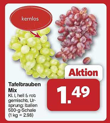 Tafeltrauben Mix - Kl. I, hell & rot gemischt, Italien