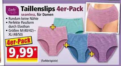 Taillenslips 4er-Pack für Damen
