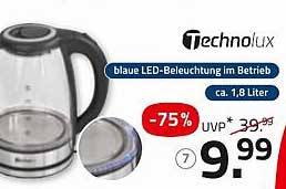 Technolux Wasserkocher mit blauer LED-Beleuchtung, 1,8 Liter