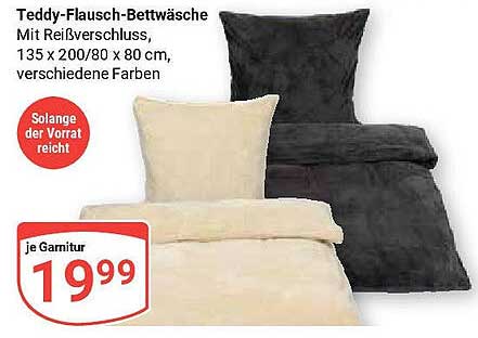 Teddy-Flausch-Bettwäsche mit Reißverschluss