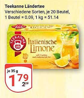 Teekanne Ländertee Italienische Limone - Verschiedene Sorten, je 20 Beutel