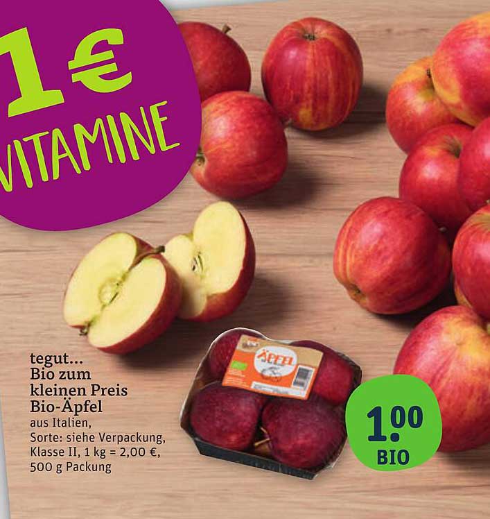 tegut... Bio-Äpfel aus Italien für nur 1,00 €