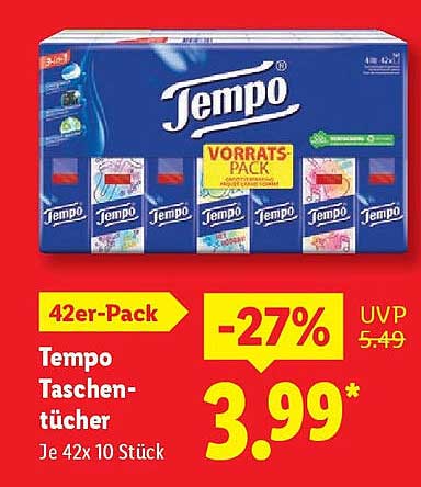 Tempo Taschentücher 42er-Pack