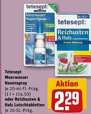Tetesept Meerwasser Nasenspray und Reizhusten & Hals Lutschtabletten