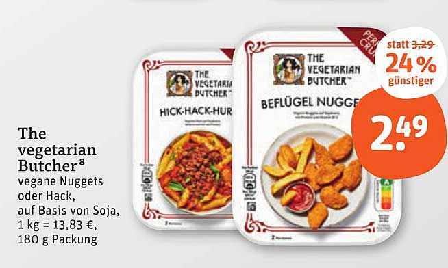 The Vegetarian Butcher vegane Nuggets oder Hack von 180 g