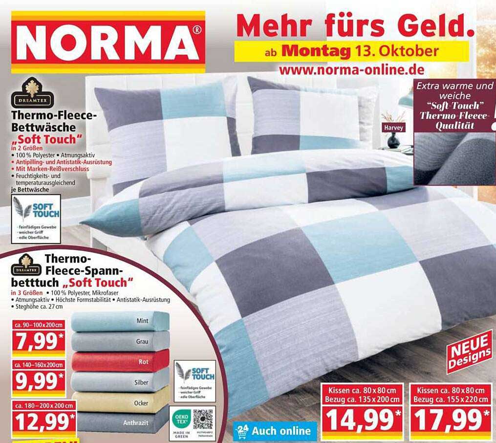 Thermo-Fleece-Bettwäsche "Soft Touch" in verschiedenen Farben und Größen