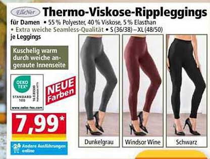 Thermo-Viskose-Rippleggings für Damen