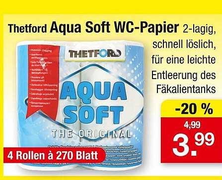 Thetford Aqua Soft WC-Papier 2-lagig, schnell löslich