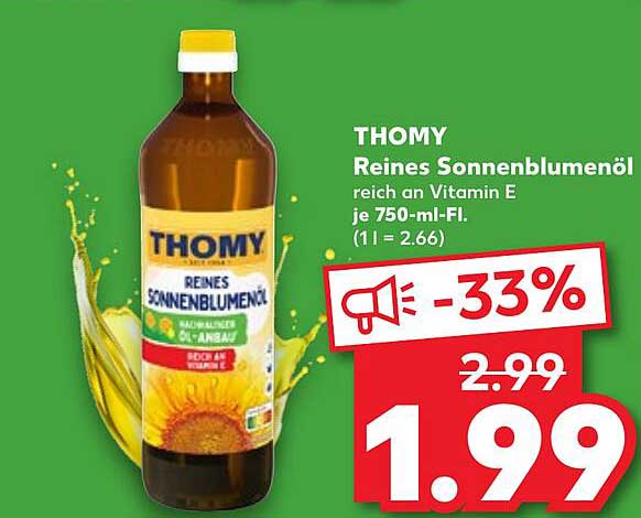 THOMY Reines Sonnenöl 750 ml - Jetzt nur 1,99 €