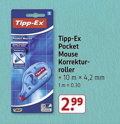 Tipp-Ex Pocket Mouse Korrekturtape - 10 m x 4,2 mm