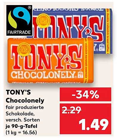 TONY'S Chocolonely, fair produzierte Schokolade, verschiedene Sorten