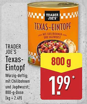 TRADER JOE'S Texas-Eintopf, 800 g Dose