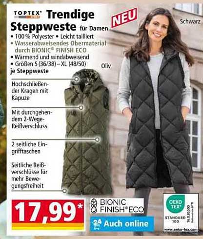 Trendige Steppweste für Damen