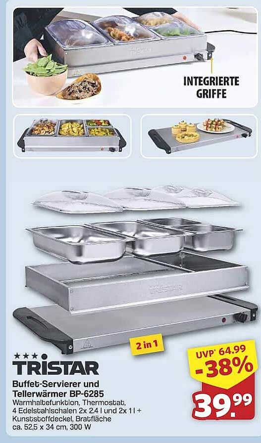 TRISTAR Buffet-Servierer und Tellerwärmer BP-6285