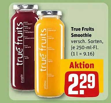 True Fruits Smoothie – Verschiedene Sorten, je 250-ml-Fl.