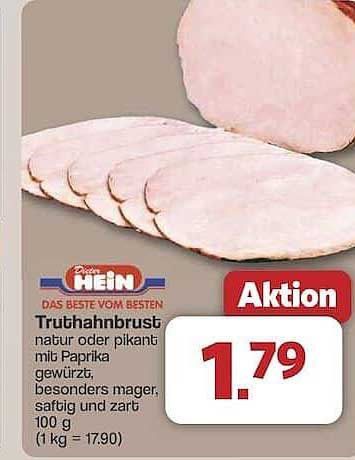 Truhahnbrust natur oder pikant mit Paprika, 100 g