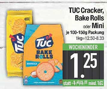 TUC Cracker, Bake Rolls oder Mini je 100-150g Packung